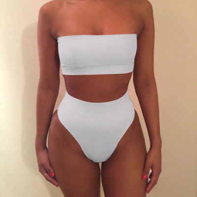 Bikini-set för kvinnor med hög skärning och figursytt mönster