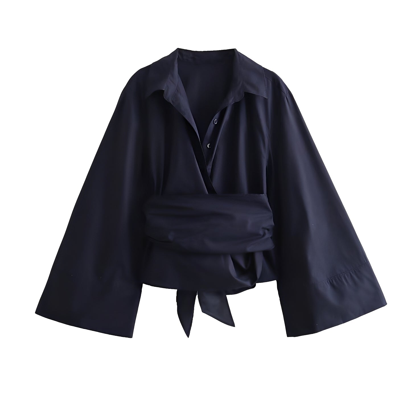 Mira - Elegant och avslappnat blus med midjebälte för kvinnor