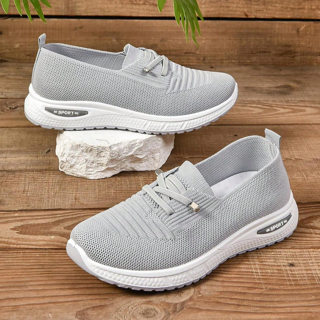 Dam Sneakers Slip-On med Breda Tår