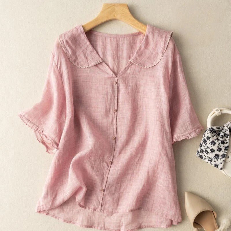 Vintage Blus för Dam med Knappar – Märta