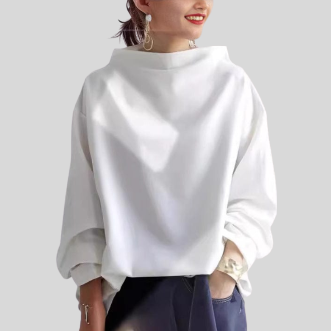 Livia | Oversized Tröja Med Hög Krage för Damer