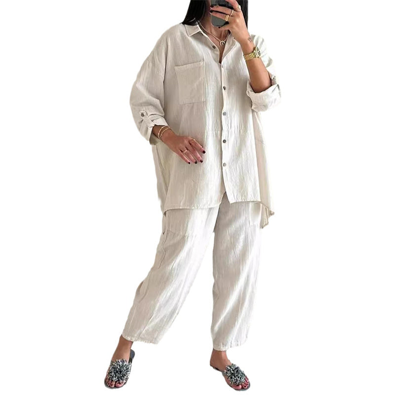 Chic Sæt til Kvinder: Oversized Bluse og Bukser