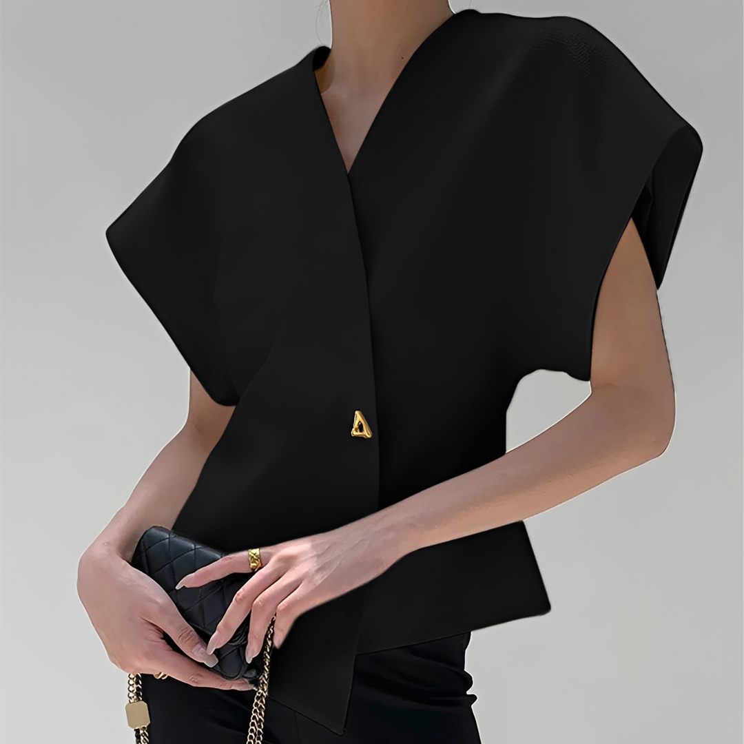 Vanya - Elegant V-ringad Blus för Varje Tillfälle