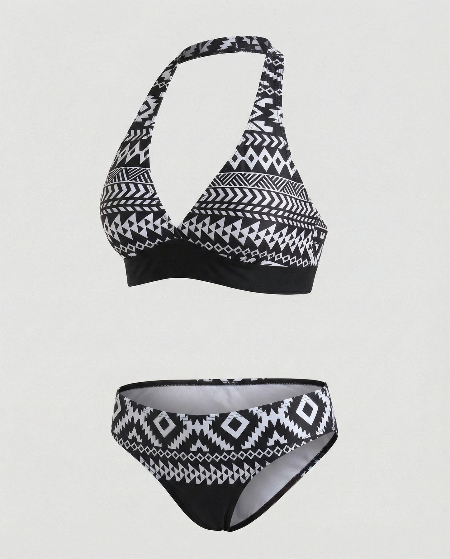 Bikini med Blommönster och Geometrisk Design