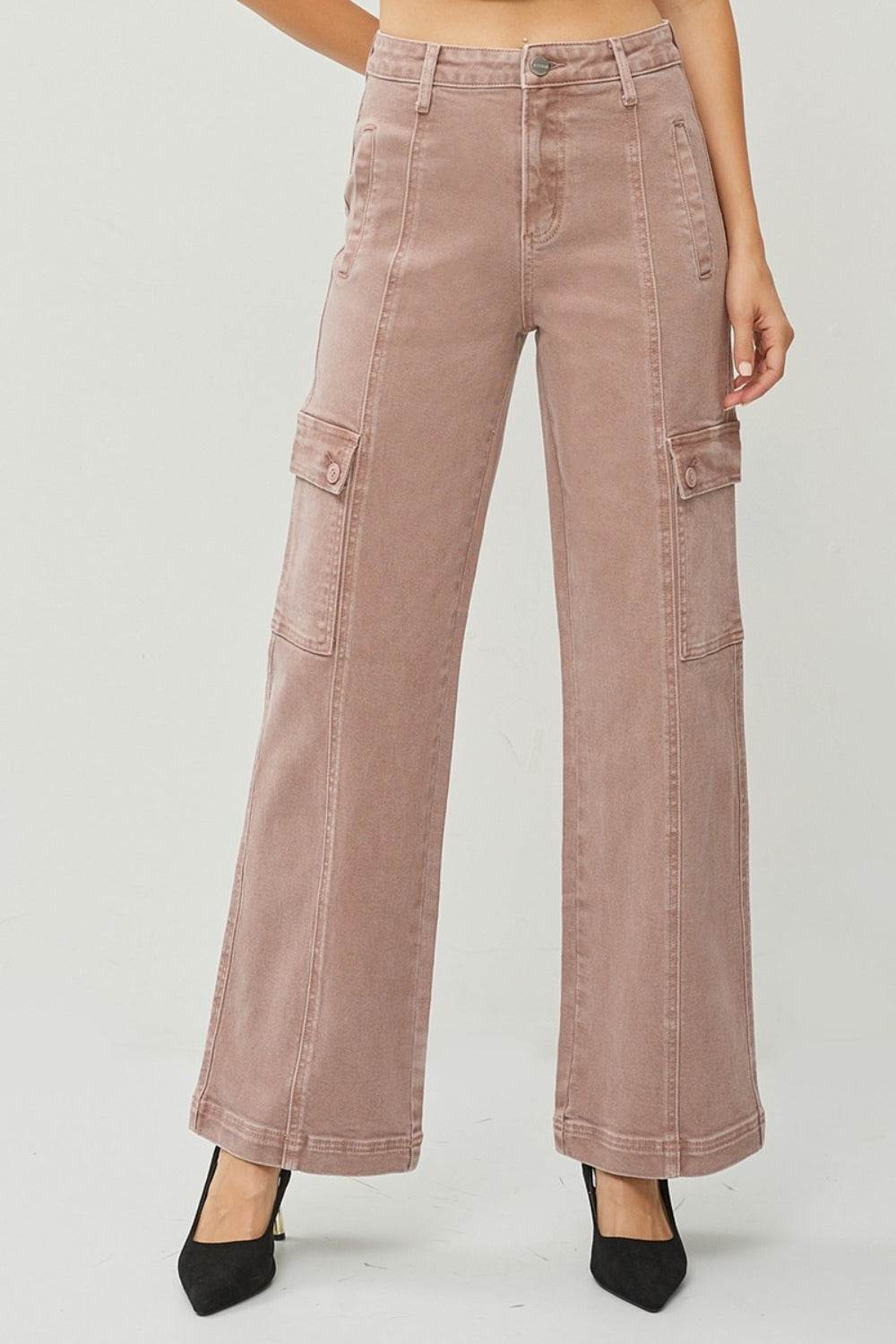 Klassiske Højtaljede Cargo-Jeans til Kvinder