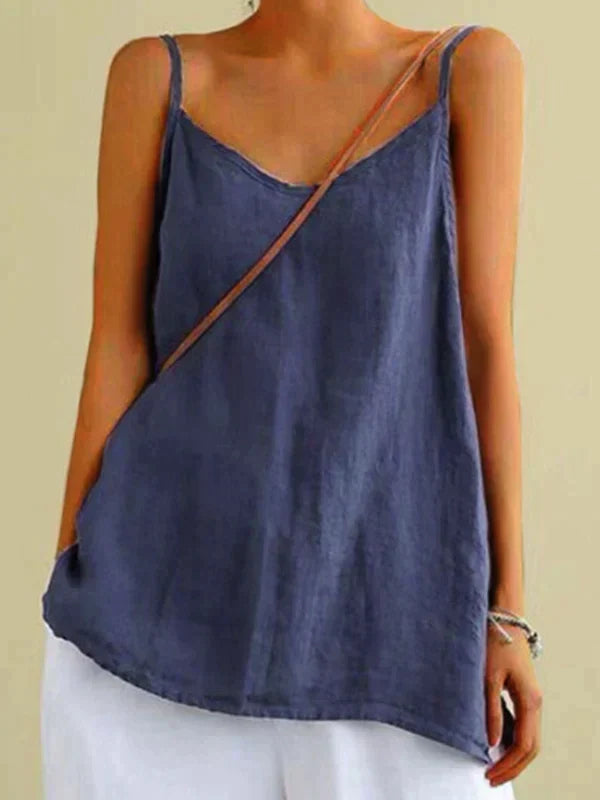 Elegant Sommertop med Spaghettitræksdesign