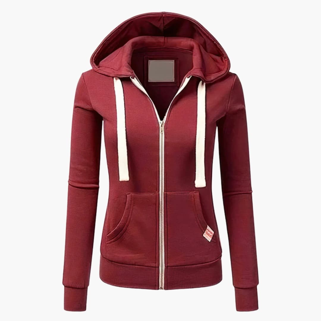 Hoodie för Dam med Dragkedja och Avslappnad Passform