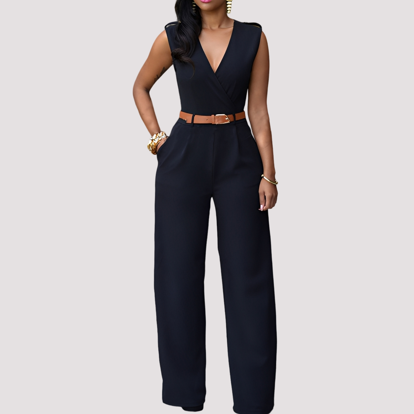 Sofia - Chic Jumpsuit med Betoning på Midjan för Damer