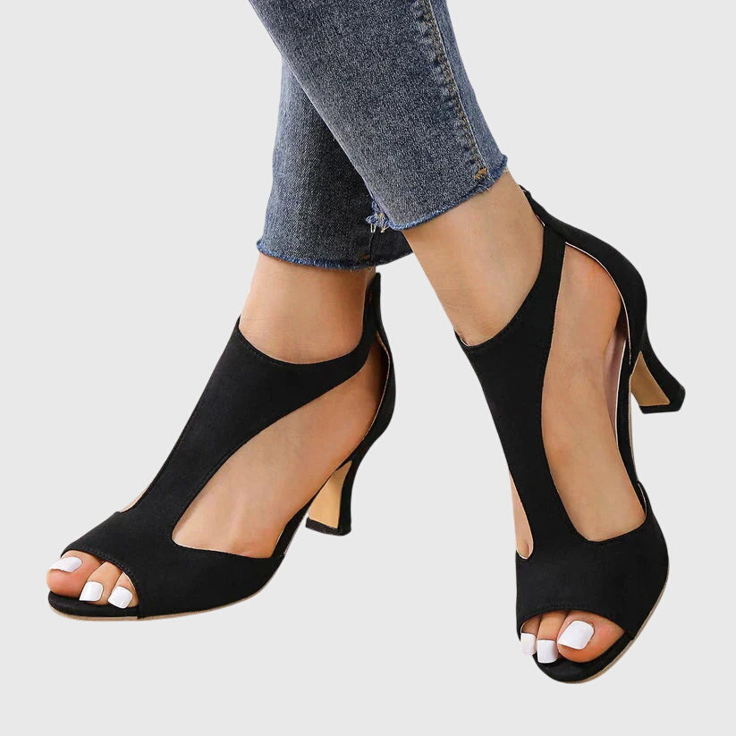 Lumière | Damen Elegant Cut-Out Sandaler med Klack