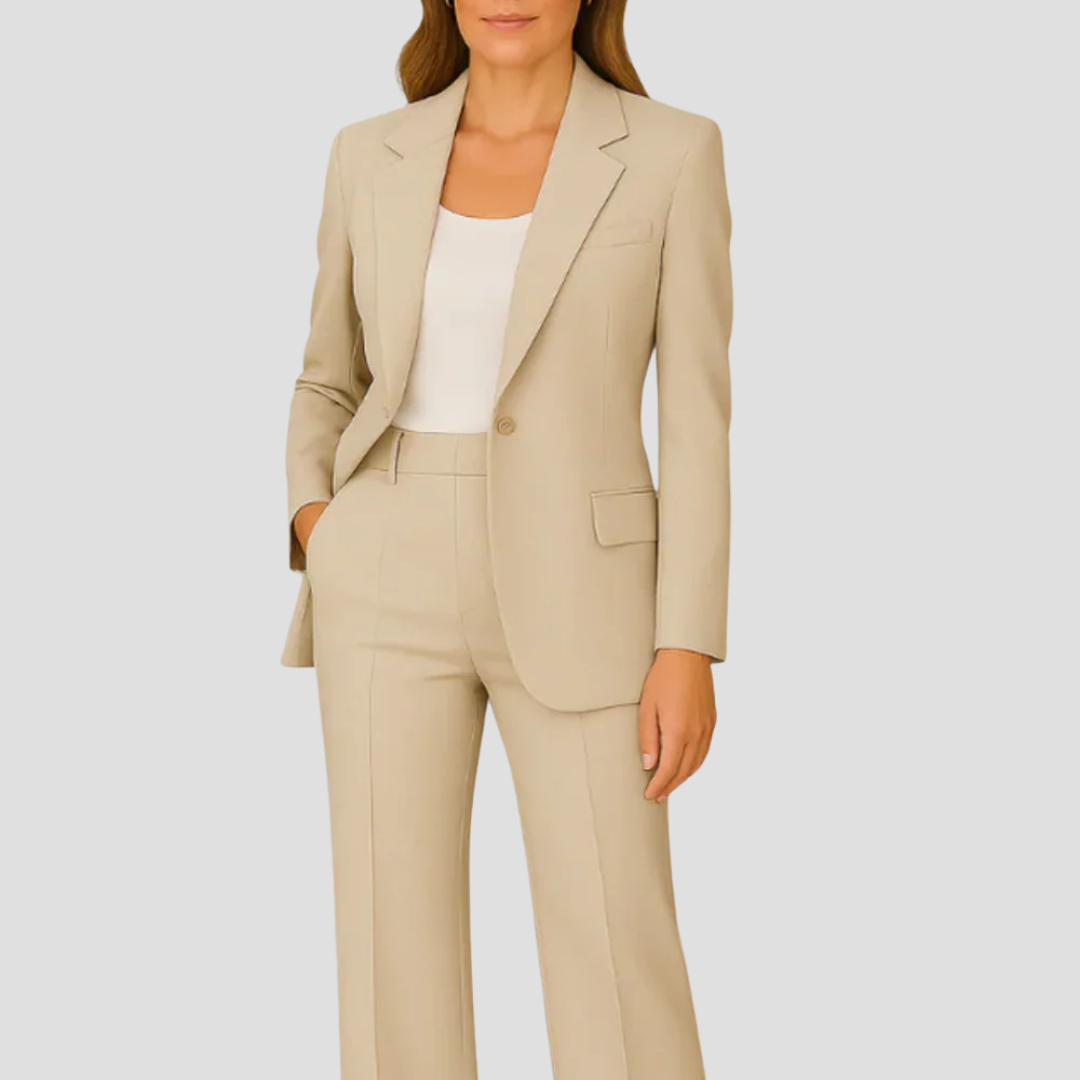 Sophisticated Style | Kvinnoanpassat Kostymset med Lång Blazer och Byxor