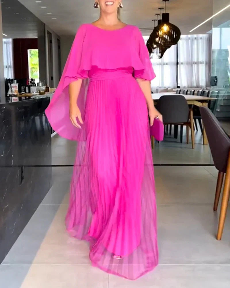 Elysia | Elegant Maxiklänning med Cape-Ärmar