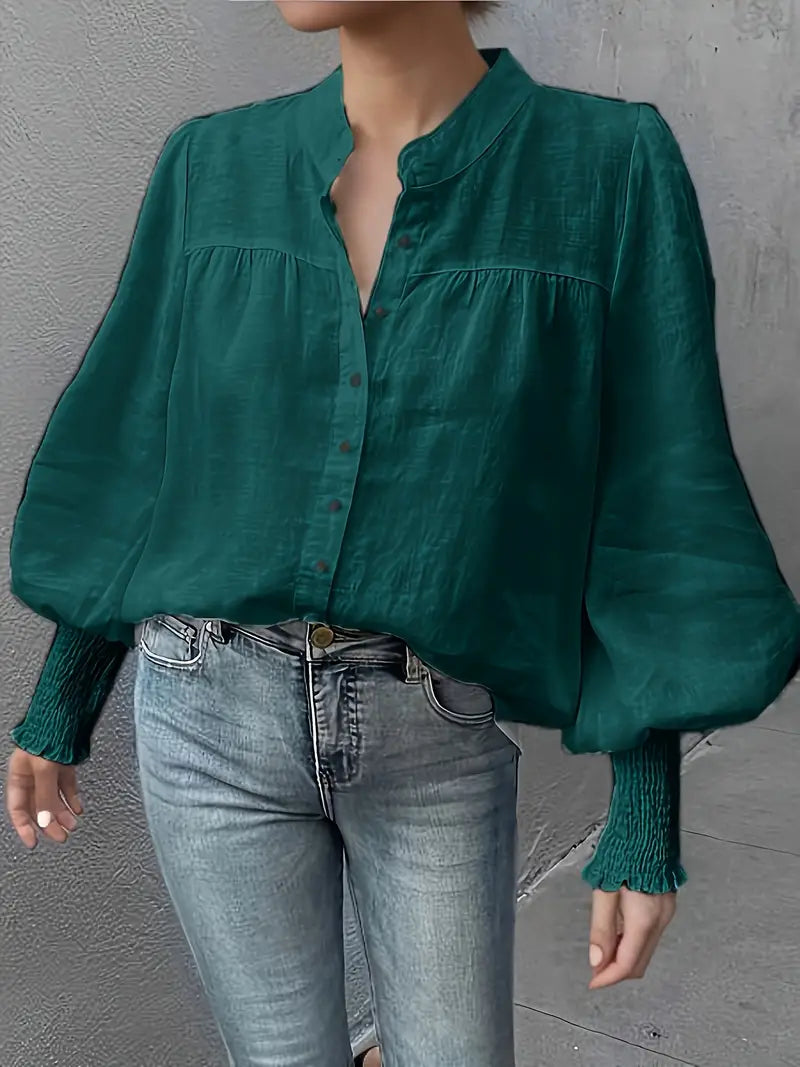 Sofia - Blus med lyktärmar och rynkade detaljer