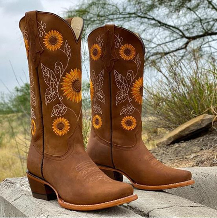 Sierra | Bohemiska Mid-Calf Stövlar med Stödjande Sula