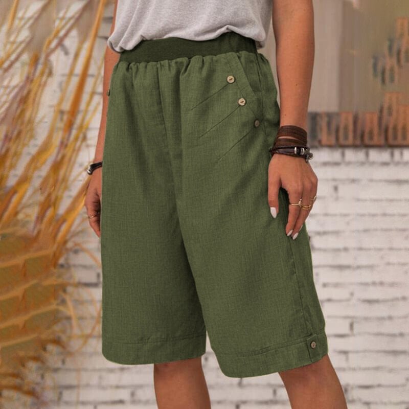 Lätta sommarshorts för dam med praktiska fickor