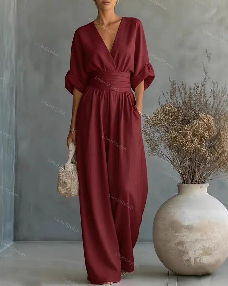 Aurora | Elegant V-ringad Jumpsuit för den moderna kvinnan