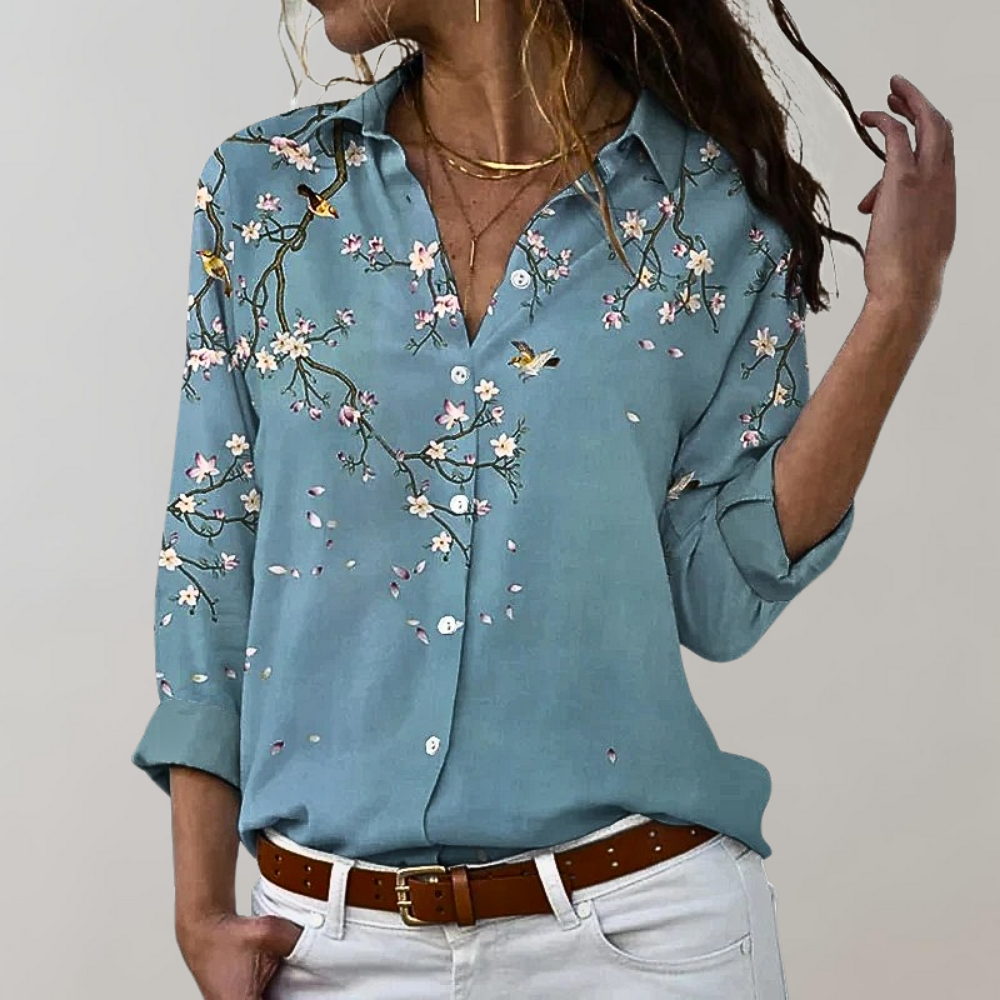 Elegant blus med långa ärmar - Liva