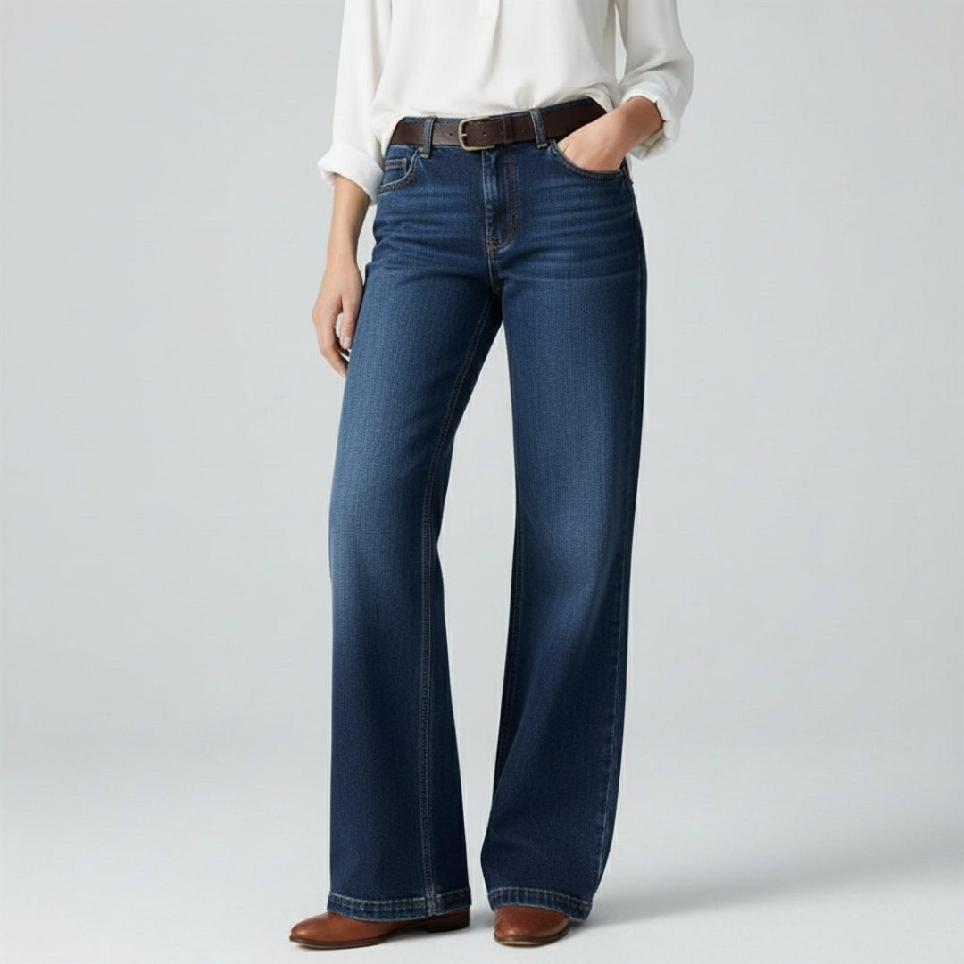 Damejeans med Vid Ben - Vide Jeans - Hverdag