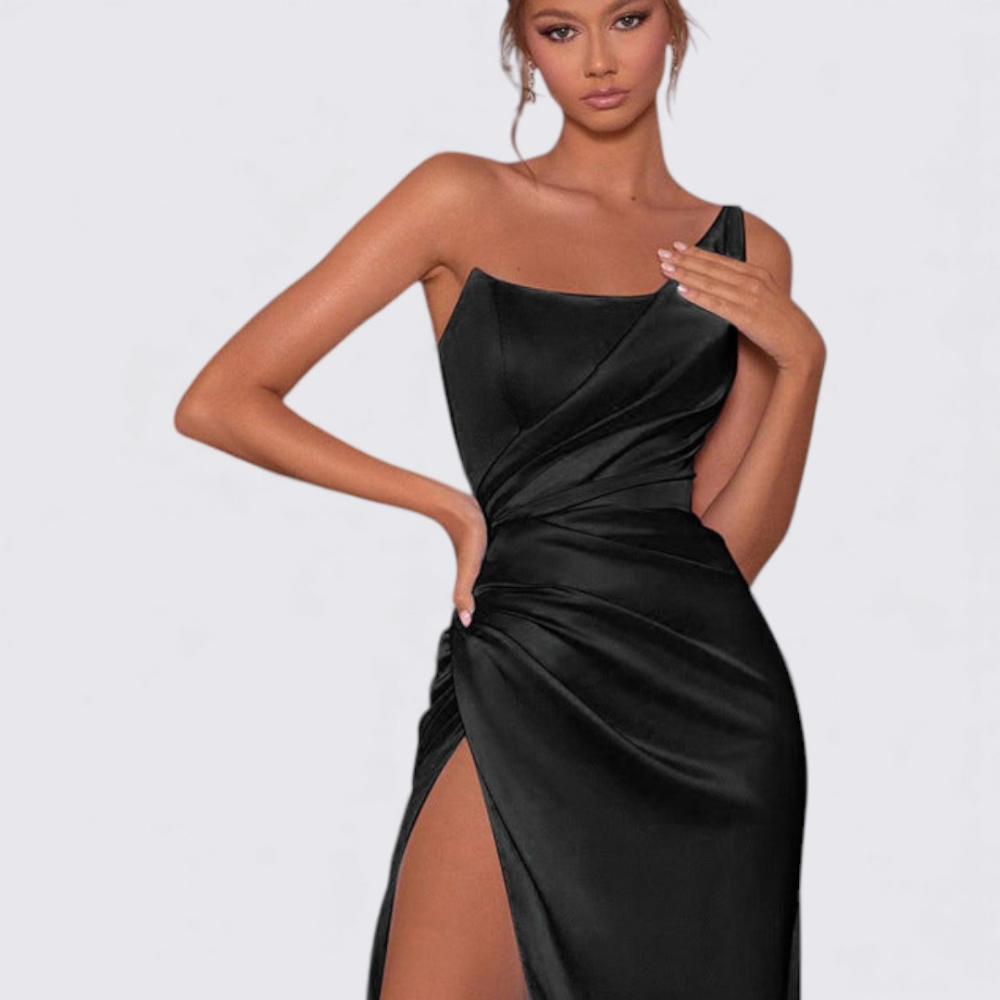 Dame kjole med slidser – Uden ærmer – Ankel lang