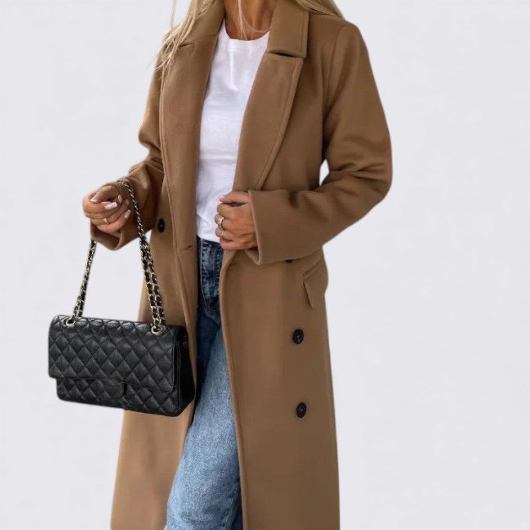 Damejakke med knapper - Langærmet jakke - Lang pasform