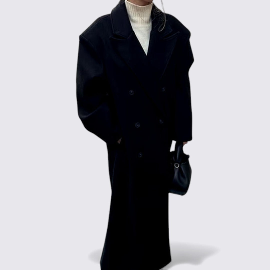 Damefrakke med knaplukning – Lang frakke – Klassisk snit