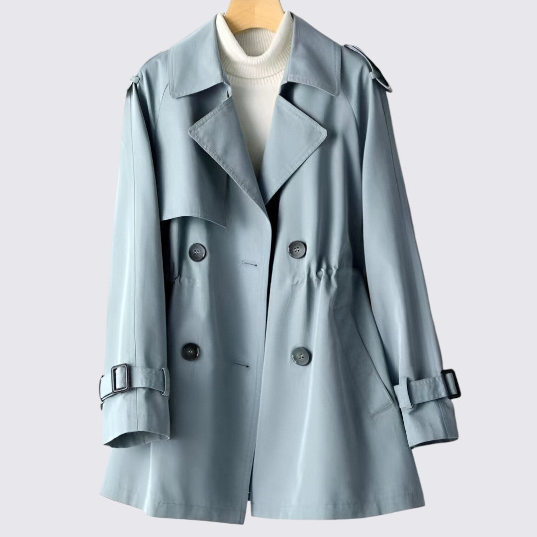 Dame Trench Frakke med knaplukning – Dobbelt række – Lang skåret