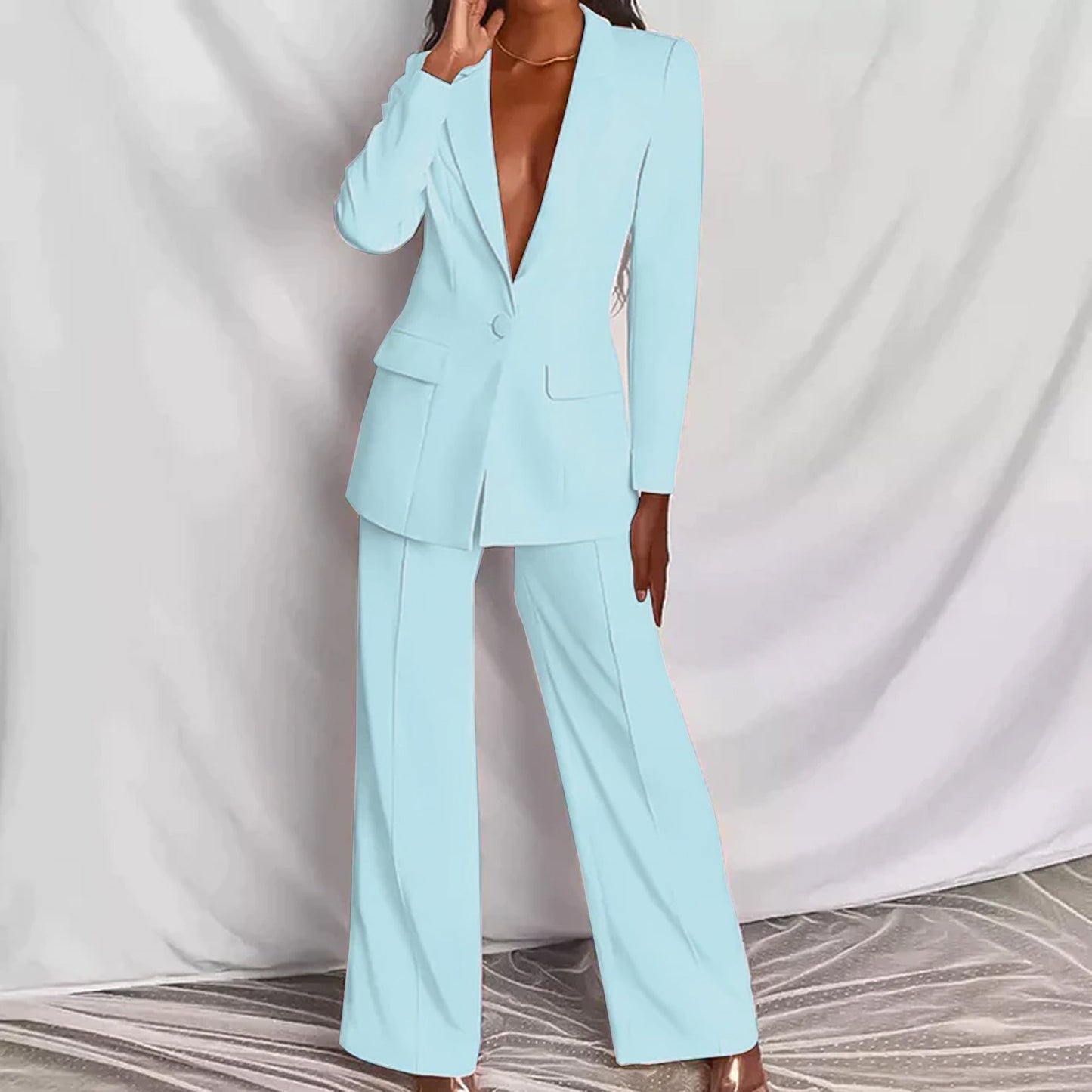 Sophisticated Style: Mångsidig Dam Blazer och Byxa Set