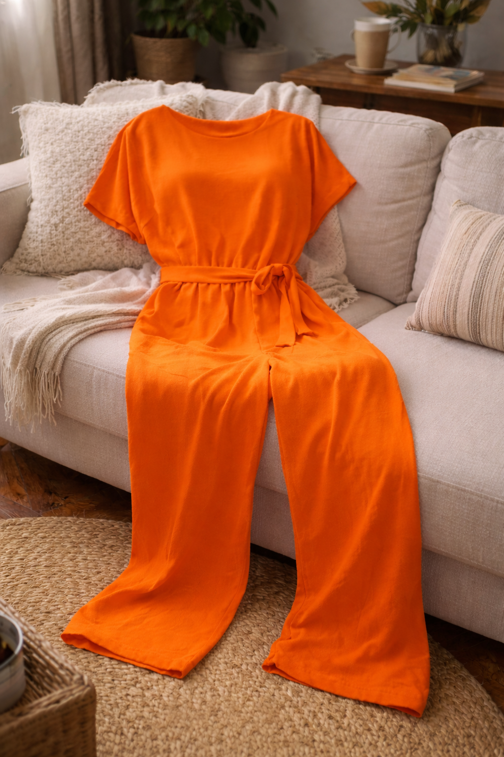 Eleganta och Lätta Jumpsuit med Vid Ben