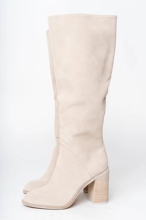 Amara - Elegante Høje Støvler til Kvinder i Beige