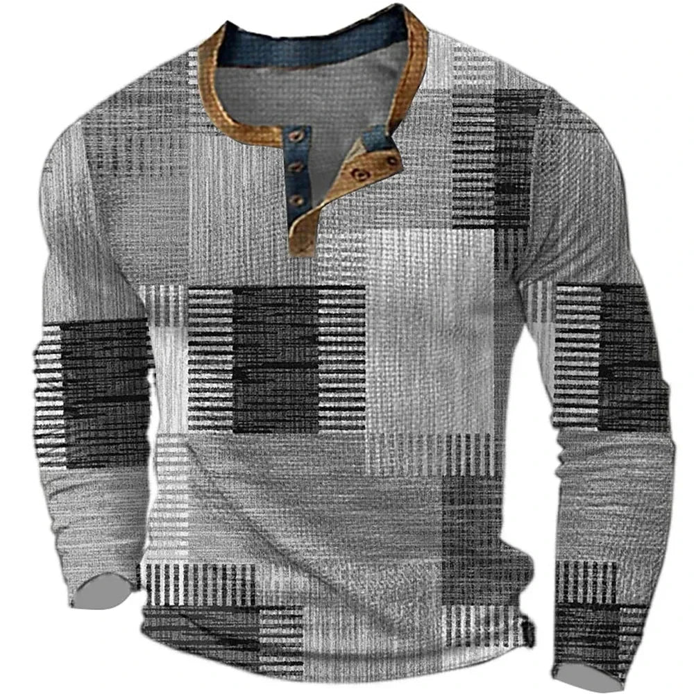 Stilig och Unikt Långärmat T-Shirt med Patchwork Detaljer