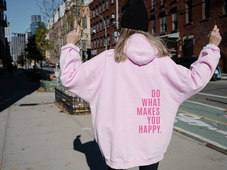 Vibrerande Grafik-Hoodie för Positiv Energi