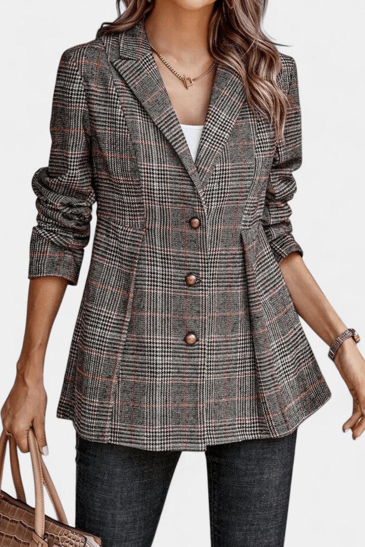 Klassisk Ternet Blazer med Elegant Snit – Dit Nye Gå-til Stykke