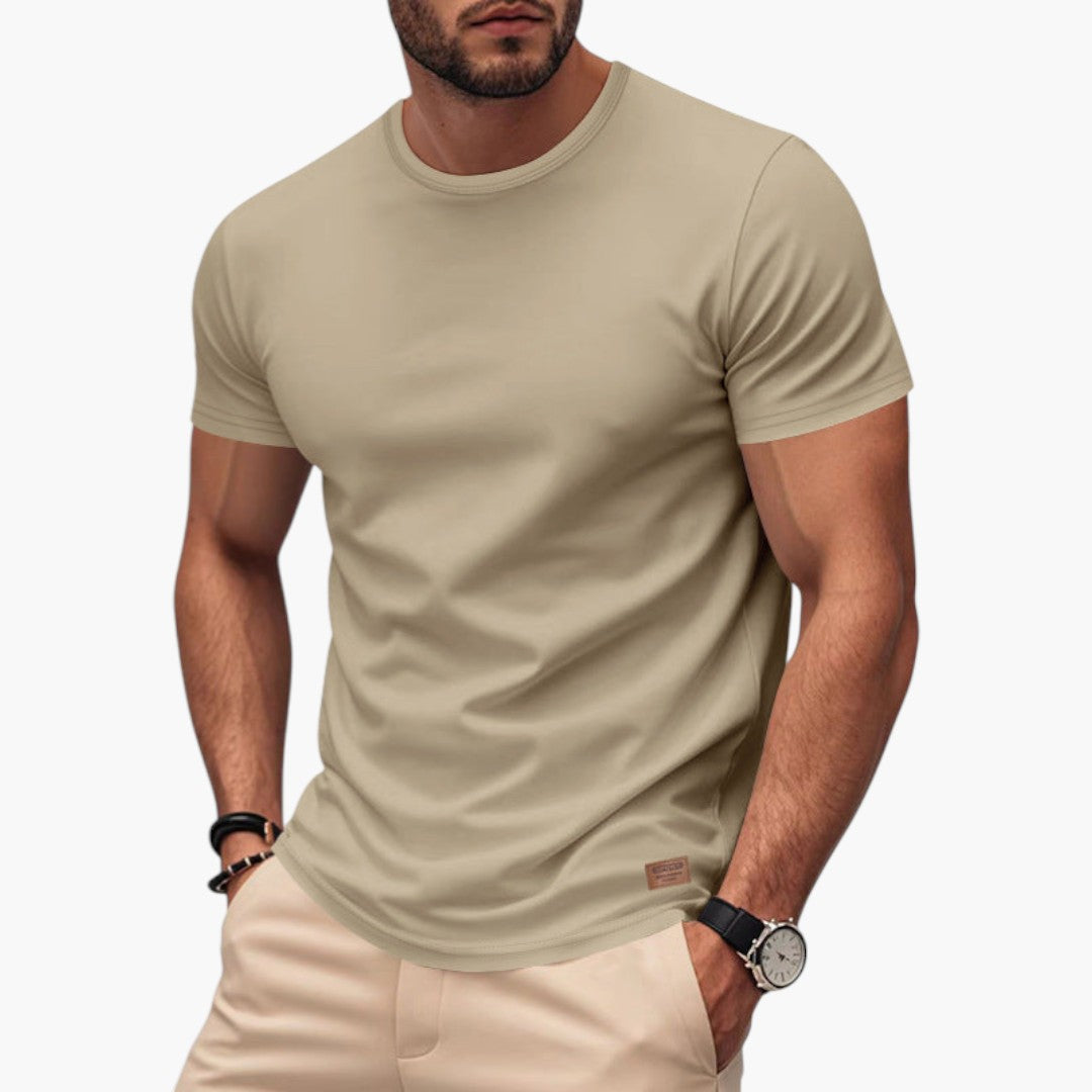 Herr T-Shirt med Rund Halsringning i Svart
