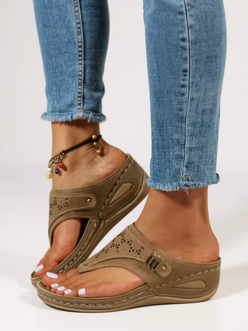 Slip-On Sandaler för Damer med Utsmyckade Detaljer