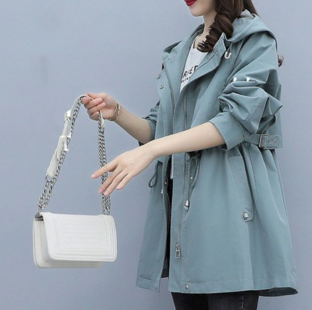 Luna| Elegant Vattentålig Trenchcoat med Huva