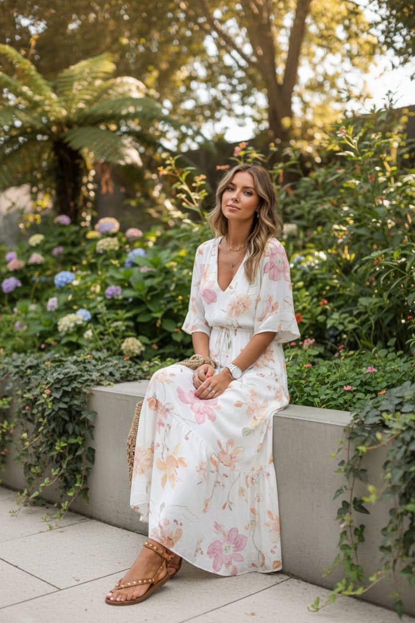 Livia | Blommig maxiklänning med boho-chic stil