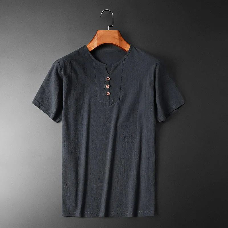 Sommar-T-shirt för Herr i Lätt Vävd Kvalitet med Stil