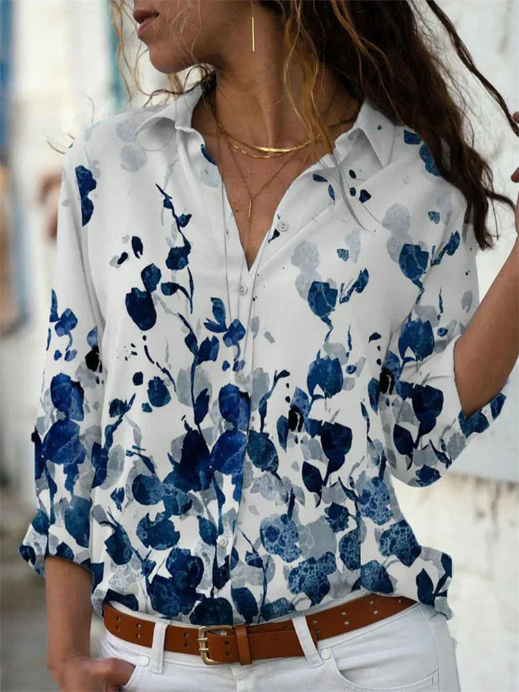 Elara | Elegant Långärmad Blus för Kvinnor