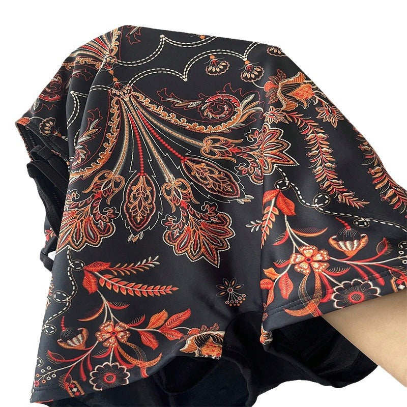 Blomstrande Badoutfit för Kvinnor med Modern Urringning