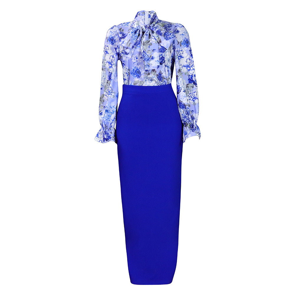 Elegant Bluse med Flatterende Rynker og Blomsterprint