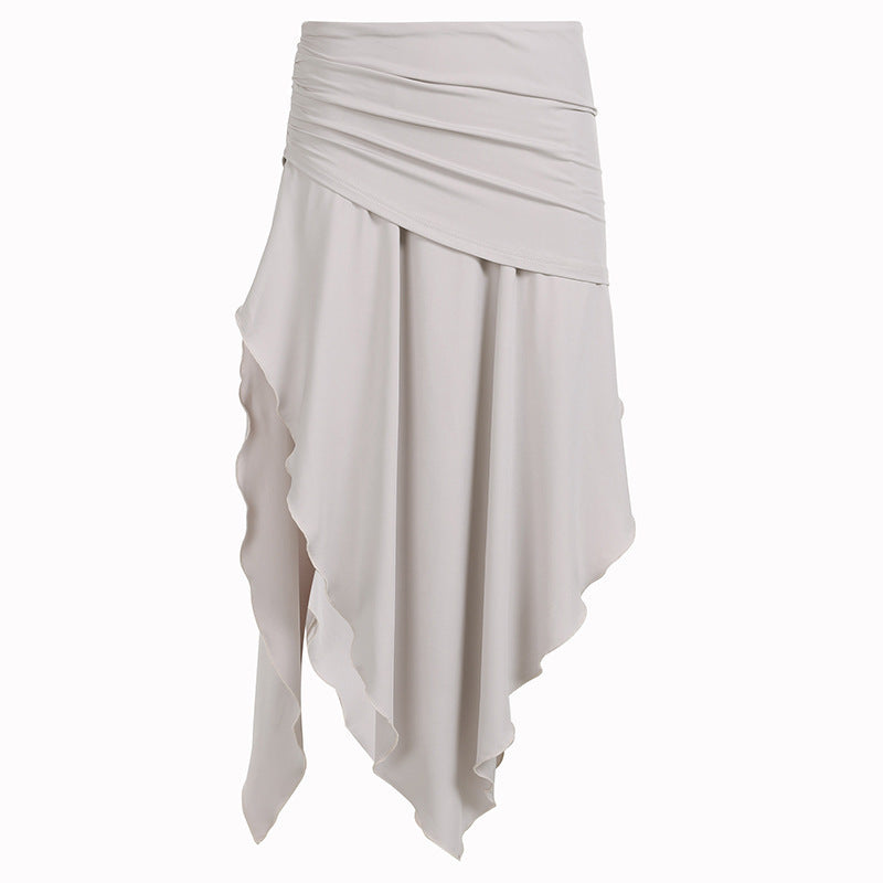 Asymmetrisk Wrapkjol med Flödande Drapering