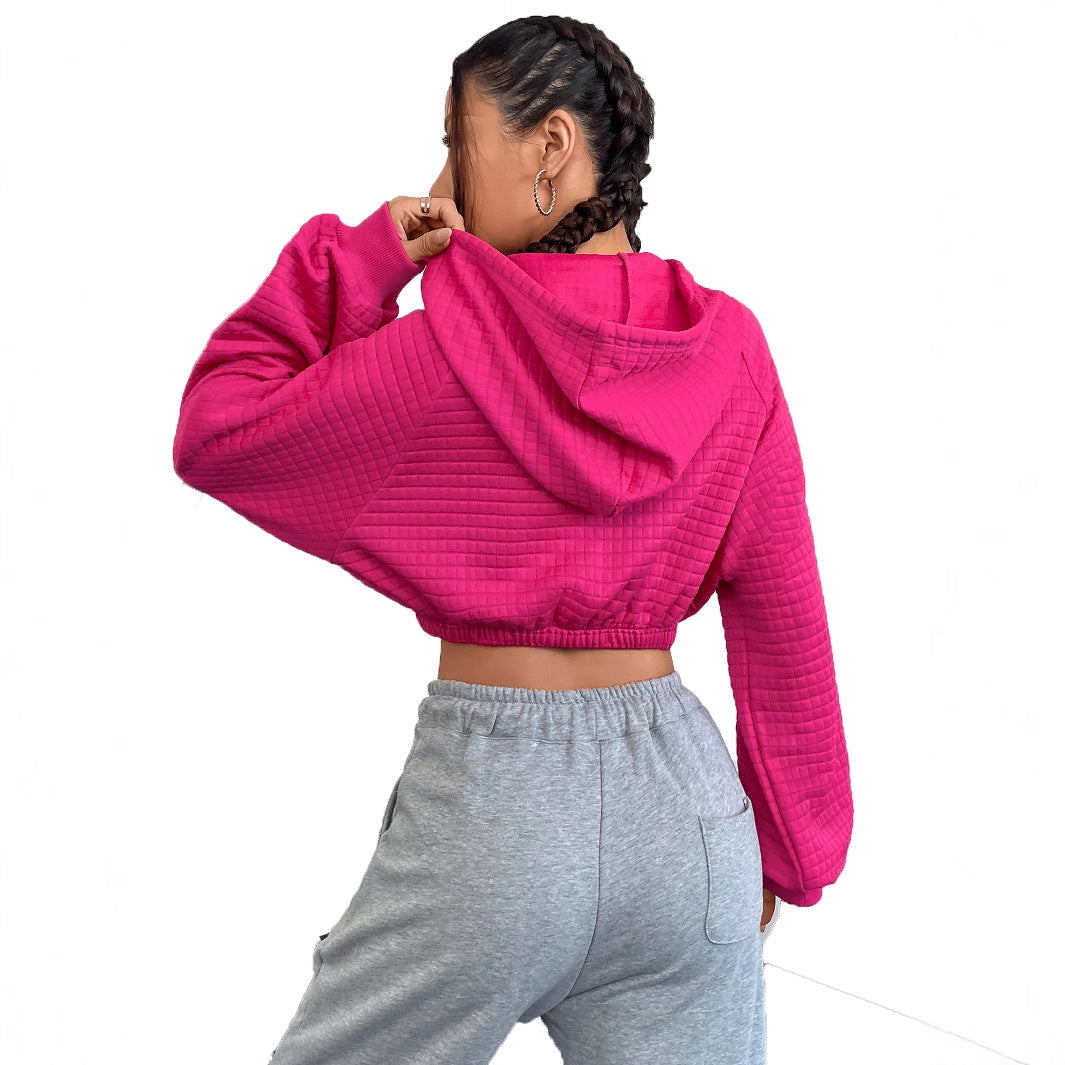 Stilfuld cropped Hoodie med raffineret struktur