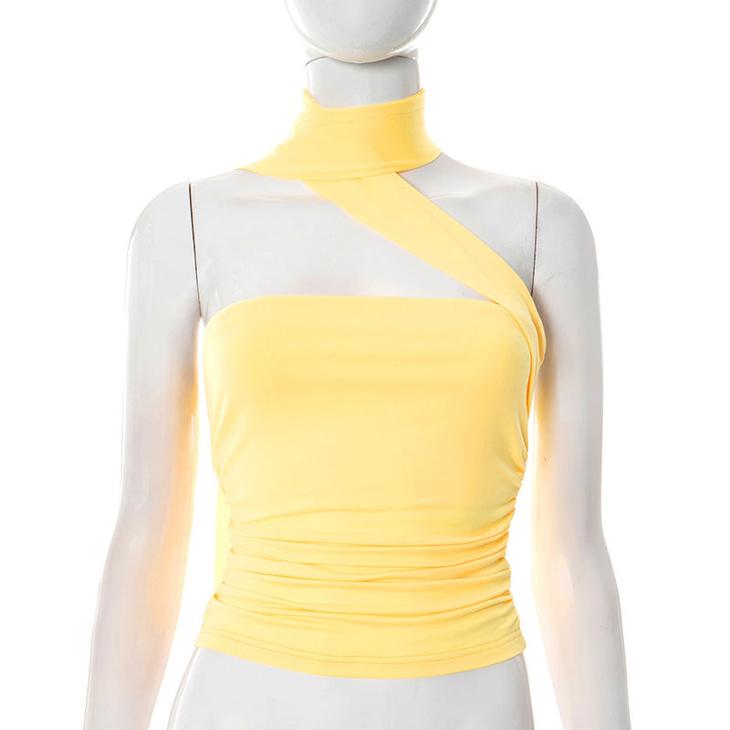 Asymmetrisk Tanktop för Damer med Elegant Drapering