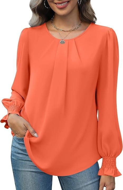 Denim Chic Bluse med Puffærmer