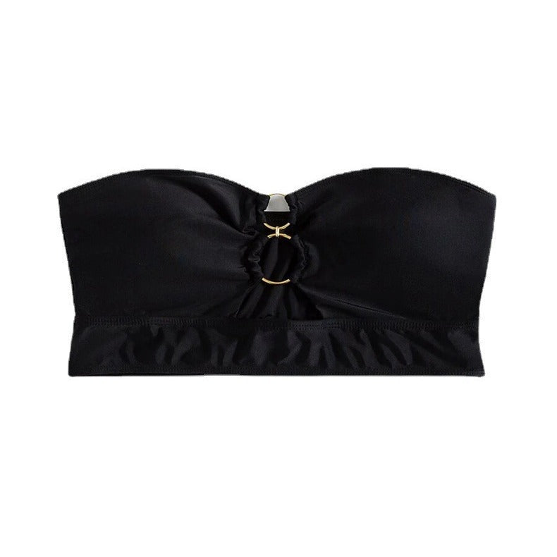 Feminint Bandeau-Bikiniöverdel med Chic Ringdetalj