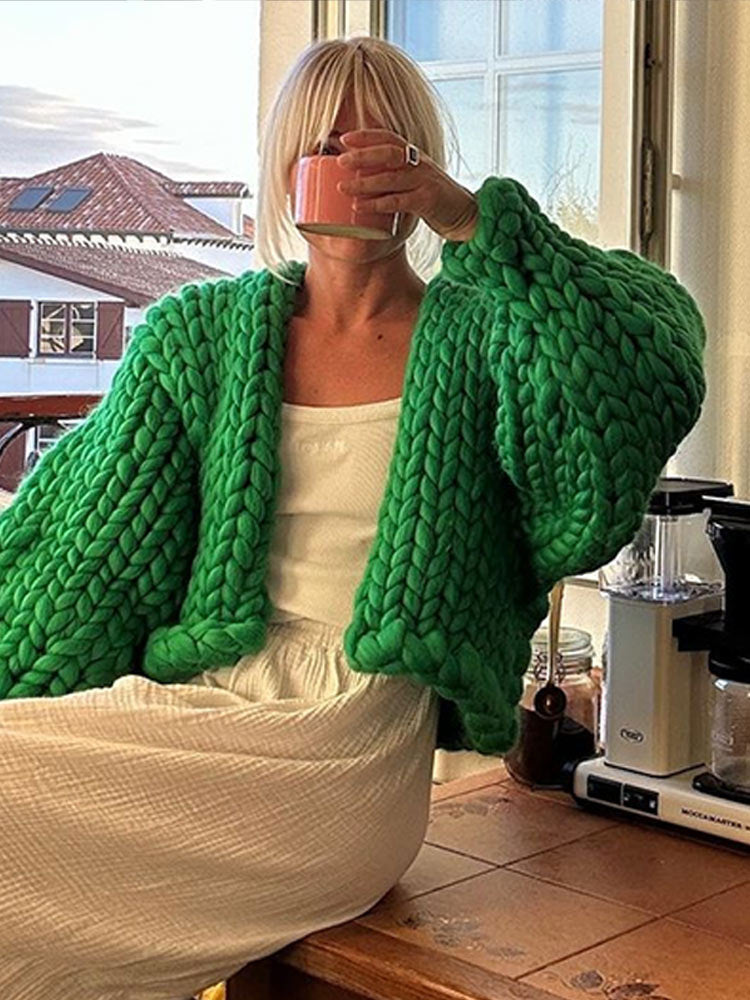 Feminine Chunky Stickad Tröja från StyleAura