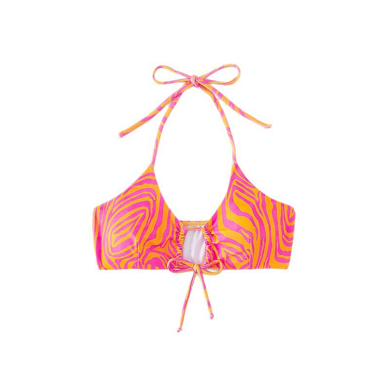 Feminint Bandeau-Bikiniöverdel med Djärvt Zebra-Mönster