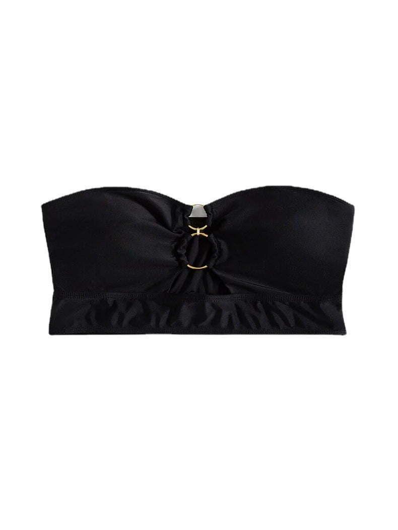 Eleganta Bandeau-Bikiniöverdel med Trendigt Ringdetalj