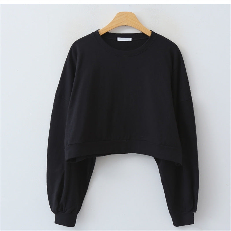 Feminin cropped Pullover med bløde ærmer