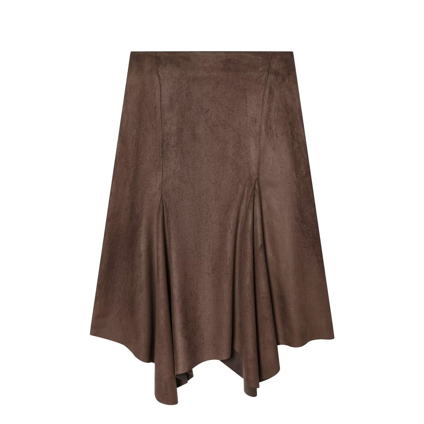 Elegant A-linjeformad kjol i mjukt mockaimitation