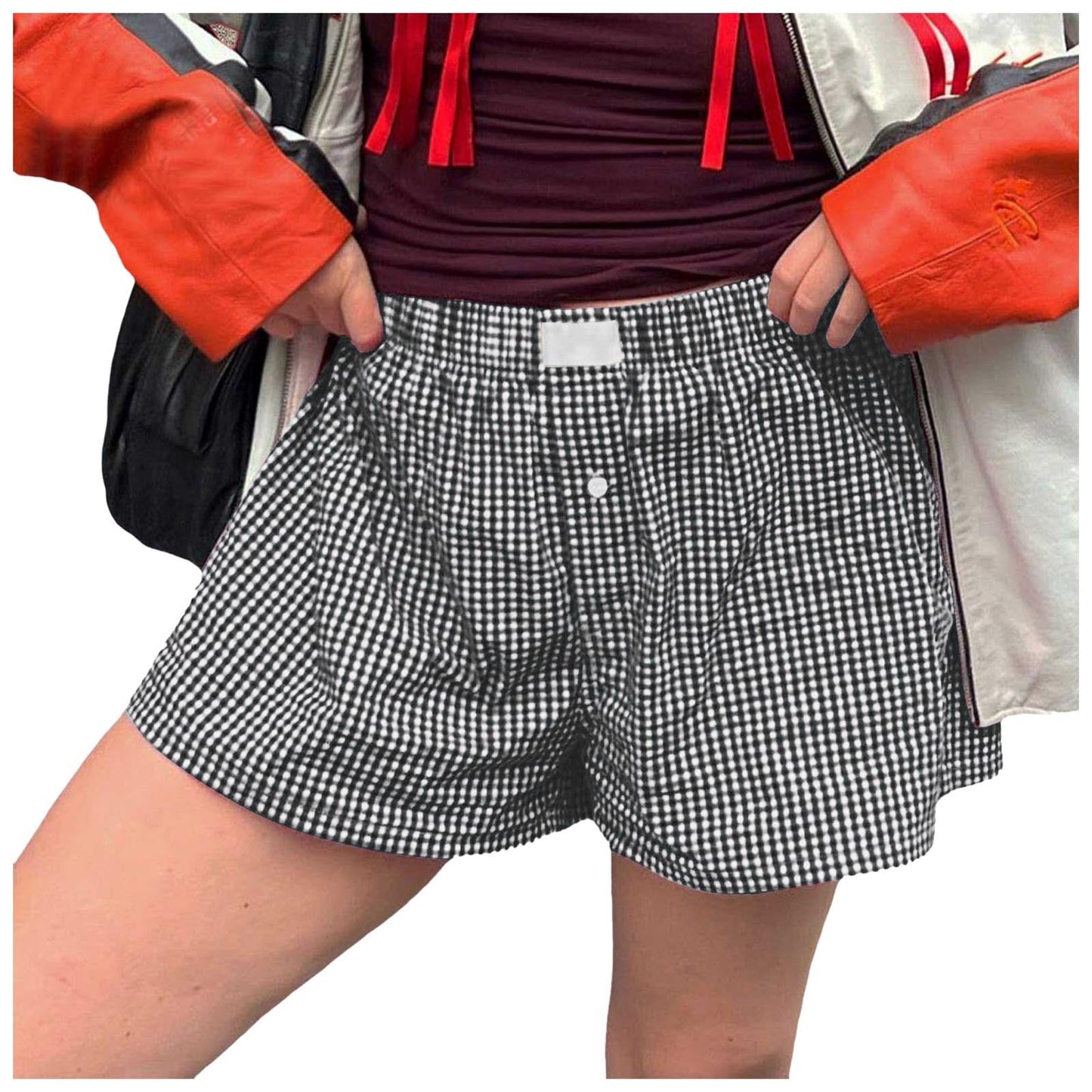 Stilfulla Boxershorts för Kvinnor med Rutigt Mönster